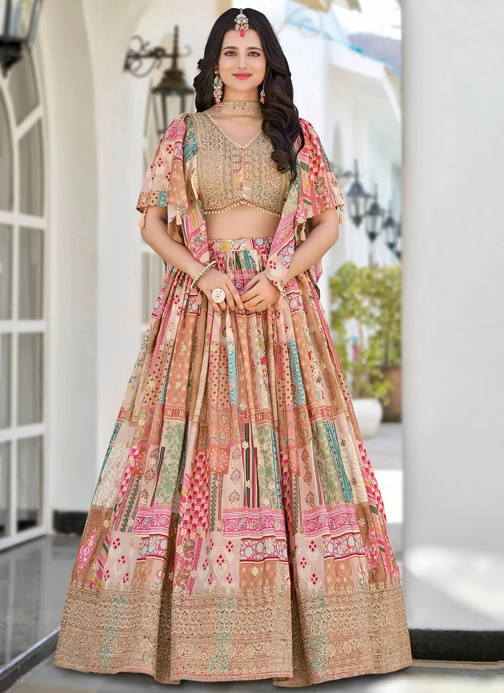 Embellished Sequinned Semi-Stitched Lehenga & Blouse With Dupatta