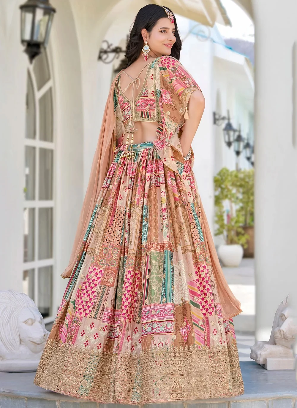 Embellished Sequinned Semi-Stitched Lehenga & Blouse With Dupatta